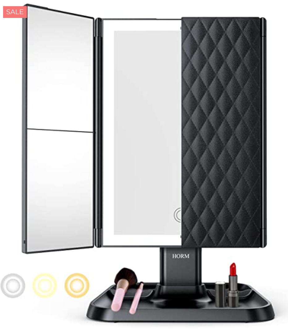 BeautyMirror™ | Trifold Make-Up Spiegel Met Driekleurige LED Verlichting