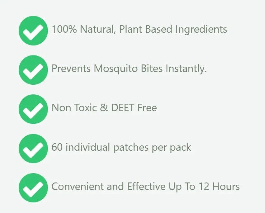 MosquitoFree™ langdurige muggenwerende patch (10+50 gratis)